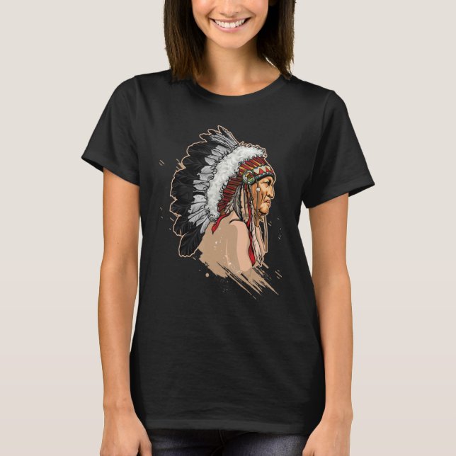 Camiseta Native American Indian Headdress (Frente)