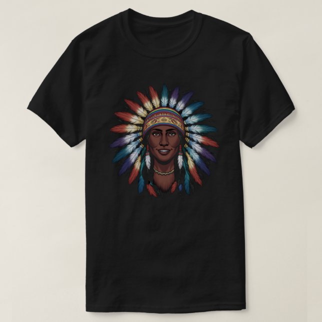Camiseta Native American Indian Headdress (Frente do Design)