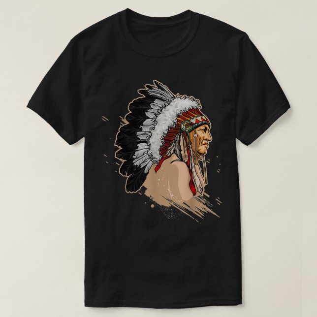 Camiseta Native American Indian Headdress (Frente do Design)