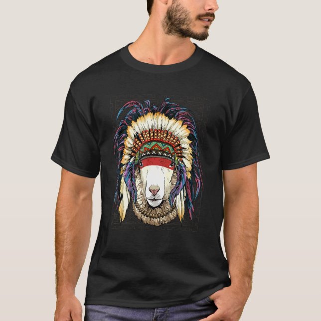 Camiseta Native American Indian Sheep Lamb Indigenous Peopl (Frente)