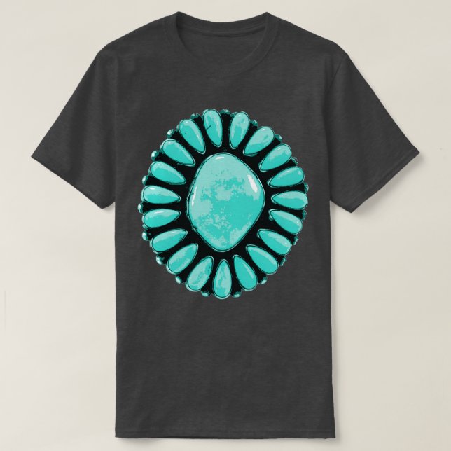 Camiseta Native American Inspirou Turquoise Jewelry Cluster (Frente do Design)