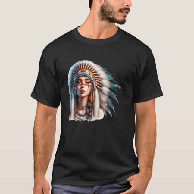 Camiseta Native American, Native Indian Tribe Art Heri (Frente)