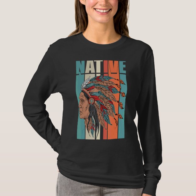 Camiseta Native American Pride Vintage Indígena (Frente)