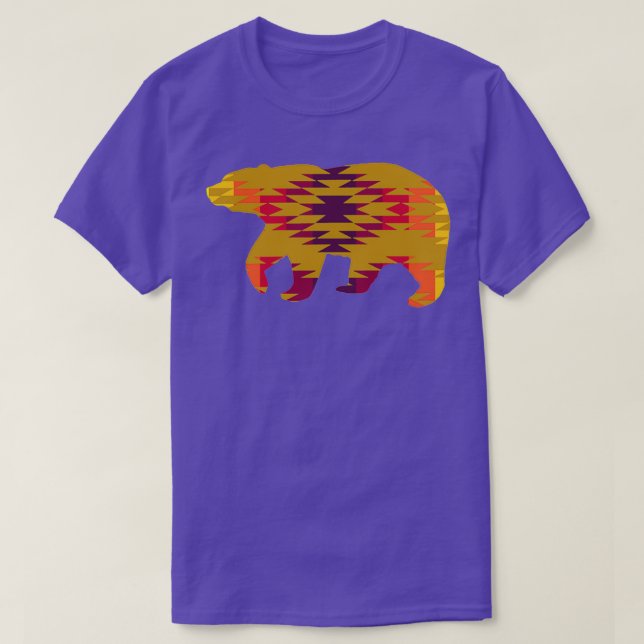 Camiseta Native Geometric Print Tan Bear  (Frente do Design)