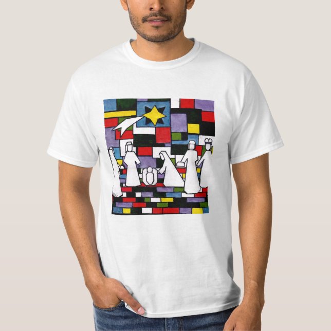 Camiseta Natividade de Mondrian - de Stijl - Neoplasticism (Frente)
