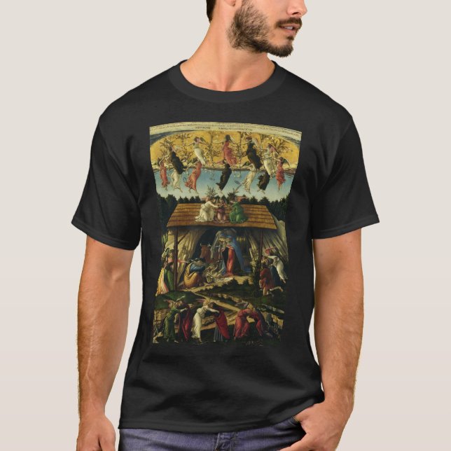 Camiseta Natividade Mística por Sandro Botticelli (Frente)
