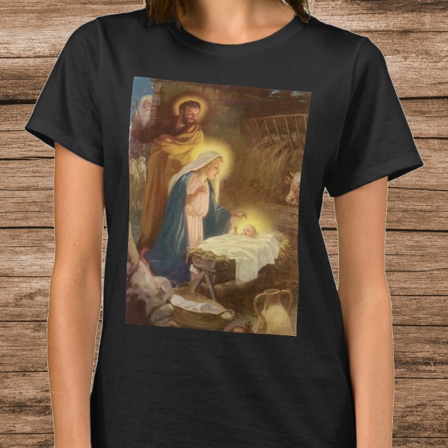 Camiseta Natividade Natalina Vintage, Maria José Menino Jes (Criador carregado)