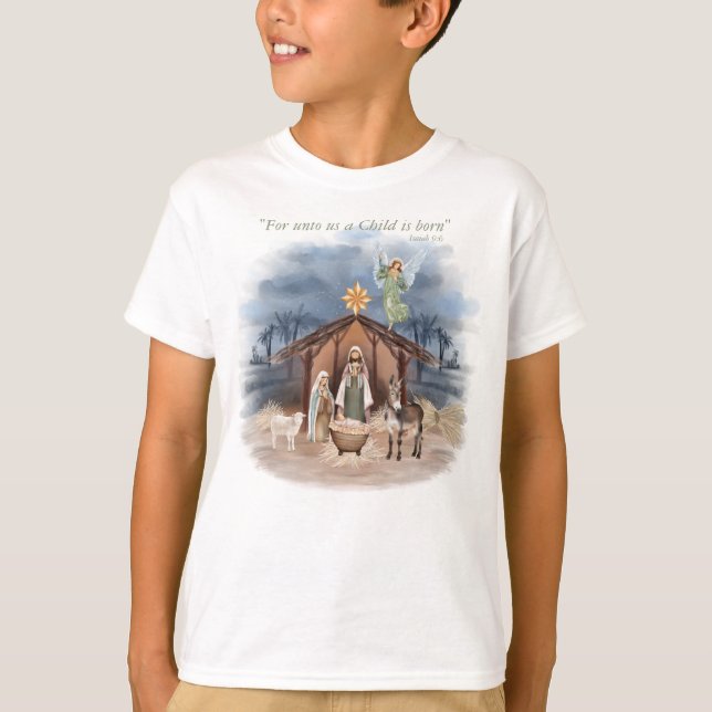 Camiseta Natividade Tradicional de Natal para a Casa Farmad (Frente)