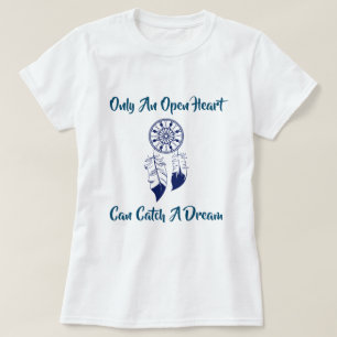 Camiseta Nativo Americano, Corações Abertos Apanham Sonho