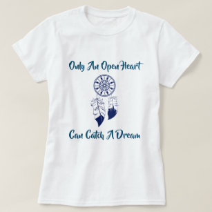Camiseta Nativo Americano, Corações Abertos Apanham Sonhos