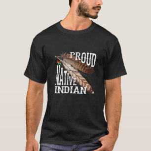 Camiseta Nativo Americano Orgulhoso Pena Indígena Nativa 1