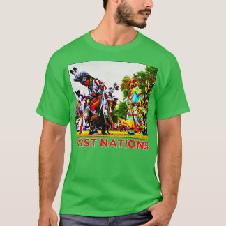 Camiseta Nativo Menominee de Potawatomi Chunk das Nações