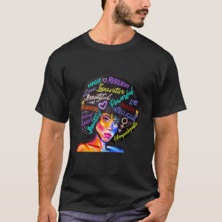 Camiseta Natural afro-americana negra afro-melanina