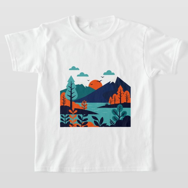 Camiseta Natural landscape in minimalist style (Postura )