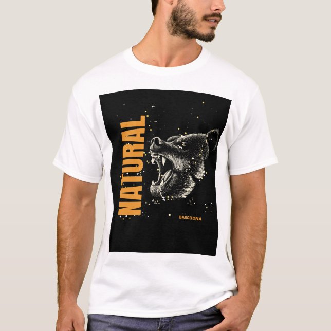 Camiseta Natural with a bear (Frente)