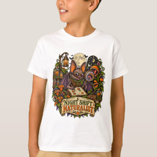 Camiseta Naturalista do Turno da Noite Morcego Halloween