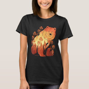 Camiseta Nature Brown Bear Fora da Floresta Selvagem Animal