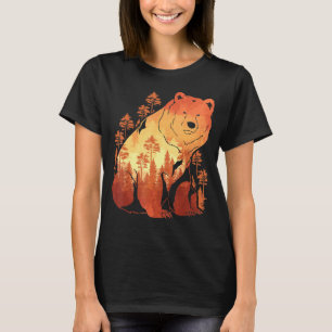 Camiseta Nature Brown Bear Fora da Floresta Selvagem Animal