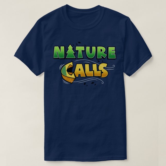 Camiseta Nature Chama Engraçado Acampamento de Verão Origin (Frente do Design)