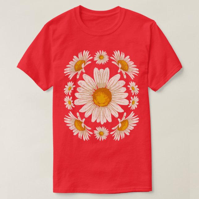 Camiseta Nature Daisies Gardener Floral Daisy Flo (Frente do Design)