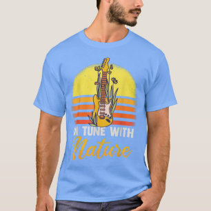 Camiseta Nature E Música Retro Vintage Guitar Player Música
