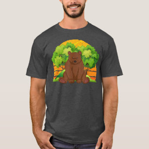 Camiseta Nature Forest Brown Bear Sobre Animais Selvagens R