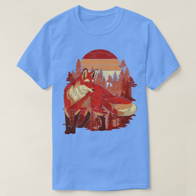 Camiseta Nature Fox Lover Retro Forest Fox (Frente do Design)