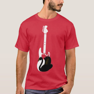 Camiseta Nature Guitar swan black white