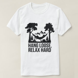 Camiseta Nature Hammock Camping Relaxando Arte Silhueta