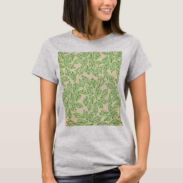 Camiseta Nature-Inspired Leaf Pattern TShirt (Frente)