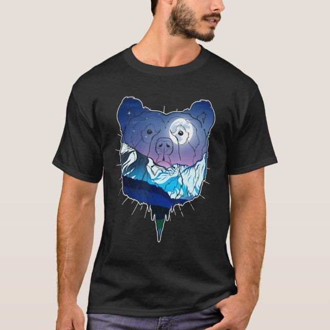 Camiseta Nature Moonlight Glaciar Landscape Mountain Cheio  (Frente)