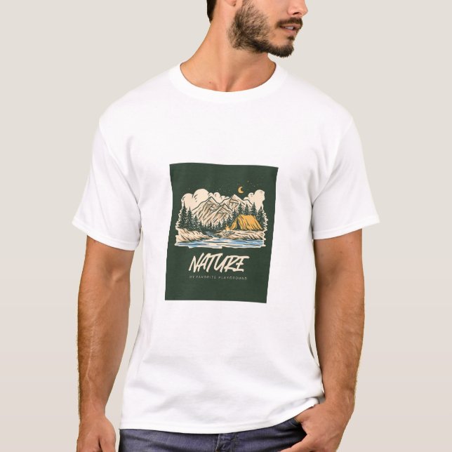 Camiseta Nature: My Favorite Playground Camping & Hiking  (Frente)