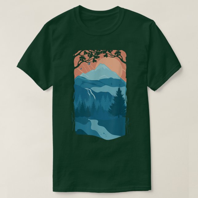 Camiseta Nature Outdoor Hiking Travel AdventureMidnight Mou (Frente do Design)