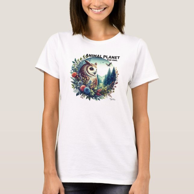 Camiseta Nature Owl - Arte Animal (Frente)