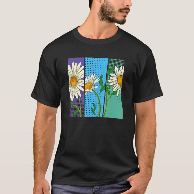Camiseta Nature Plant Botanic Garden Flower Pop Daisy Flo (Frente)