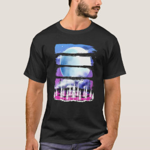 Camiseta Nature Retrô Floresta Árvores Lua Cheia Luar Nat