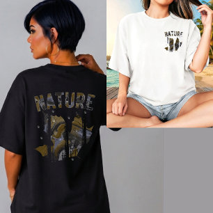 Camiseta Nature se Misturando com Arte de Mármore Líquido