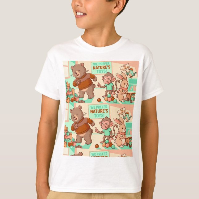 Camiseta Nature Toys Club – Kids Eco Animal T-Shirt (Frente)