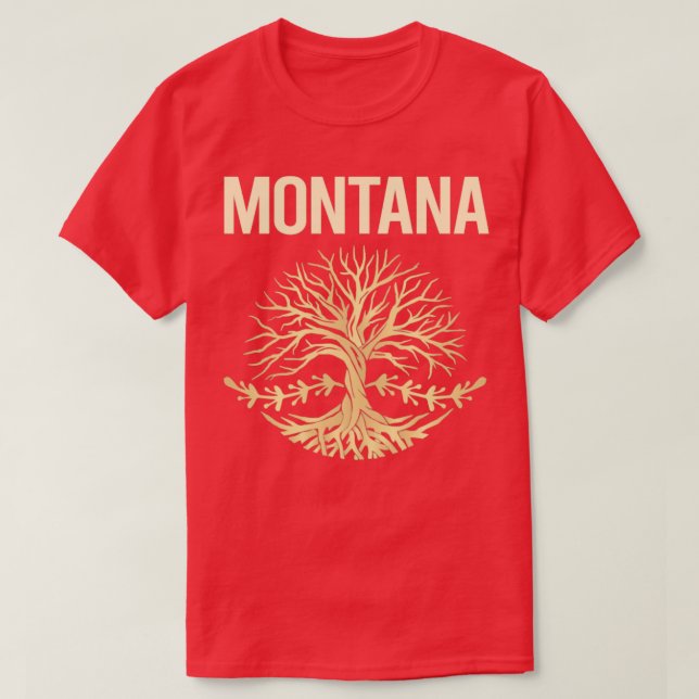 Camiseta Nature Tree Of Life State Montana (Frente do Design)