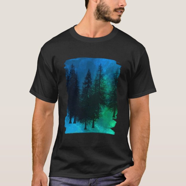 Camiseta Nature Trees Landscape Wildlife Outdoor Night Fore (Frente)