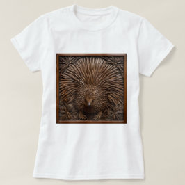Camiseta Nature's Quill: A Echidna Australiana em Madeira,