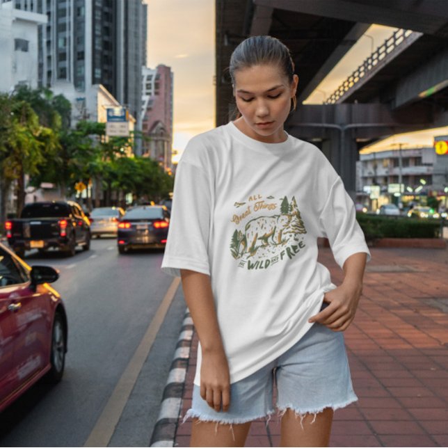 Camiseta Natureza Animal Do Urso Selvagem (Criador carregado)