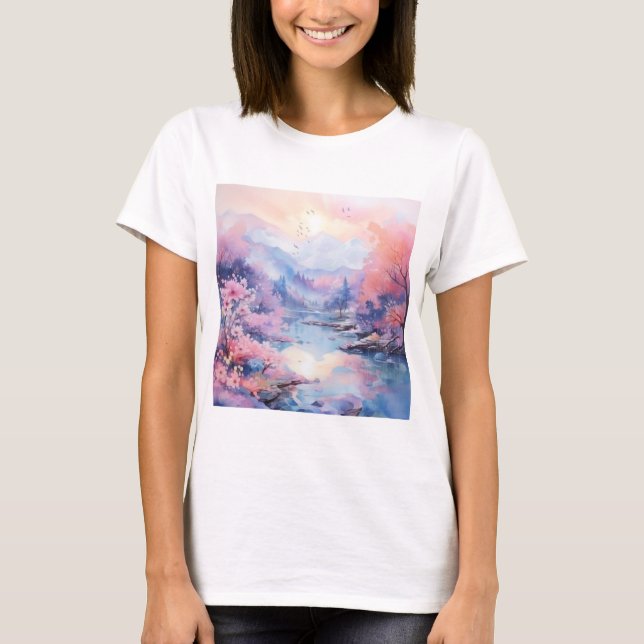 Camiseta Natureza da Aquarela (Frente)