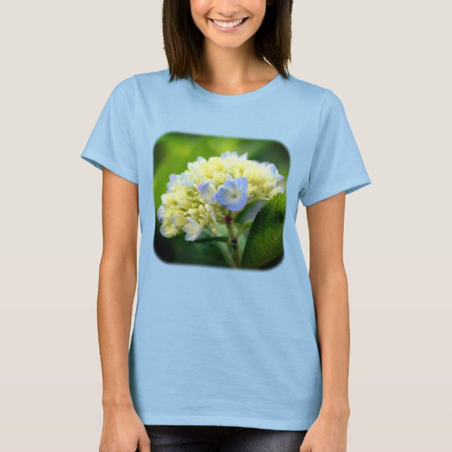 Camiseta Natureza da Flor da Hipodoria Azul Suave (Frente)
