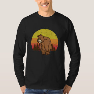 Camiseta Natureza Da Floresta De Vintagem Do Urso Triste