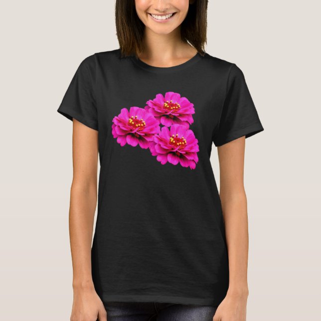 Camiseta Natureza das Flores de Zinnia Rosa (Frente)