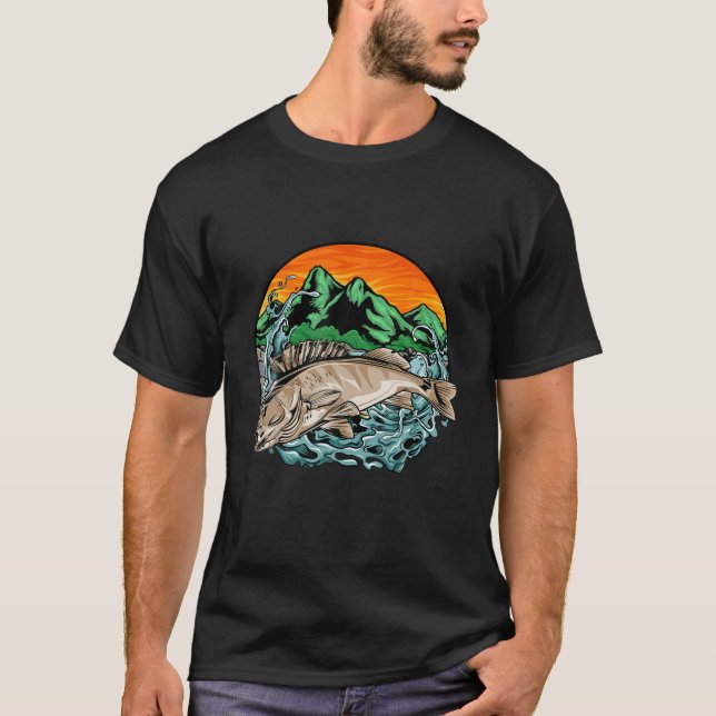 Camiseta Natureza De Pesca De Mosca Para O Lover De Montanh (Frente)