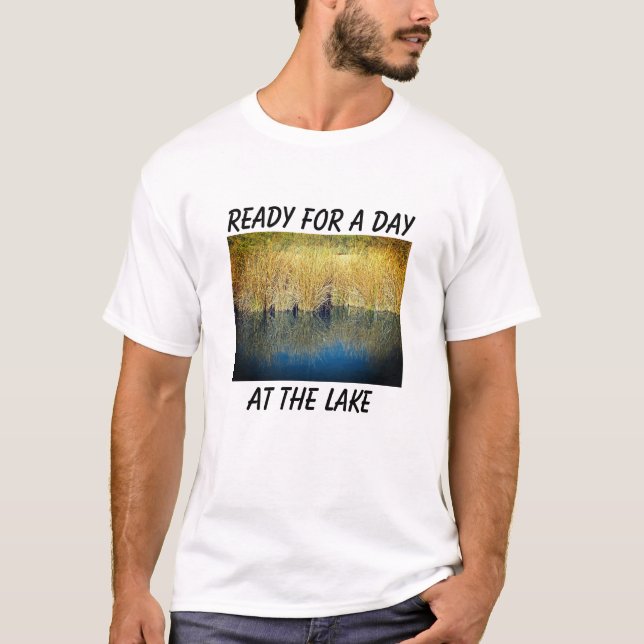 Camiseta Natureza de Reflexão de Água no Lago Exterior (Frente)
