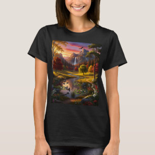 Camiseta Natureza Deserto Cênico Montanhas Cachoeira Lago