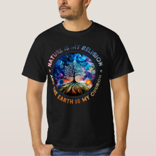 Camiseta Natureza É Minha Religião A Terra É Minha Igreja M